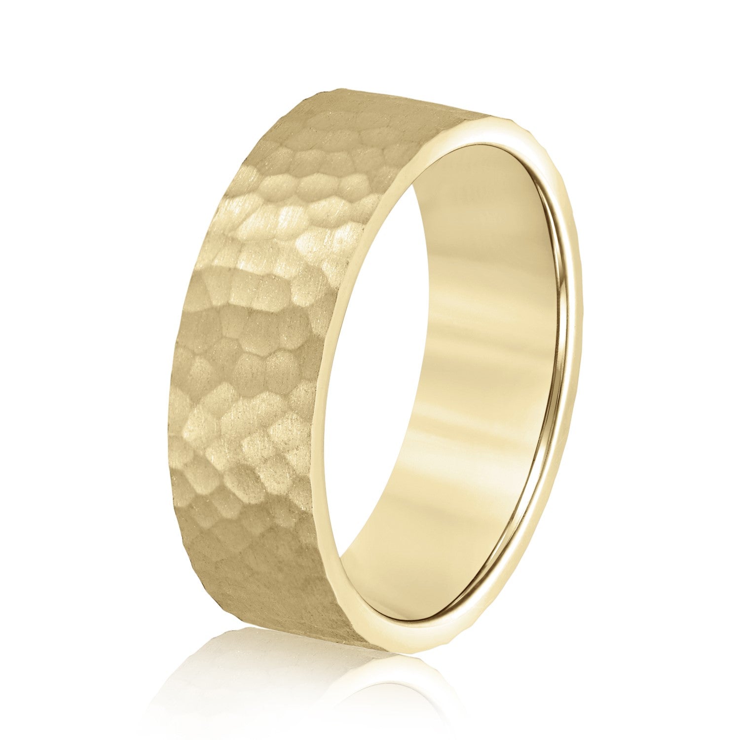 Men's Flat Hammered Band Timeless Texture-VIRABYANI